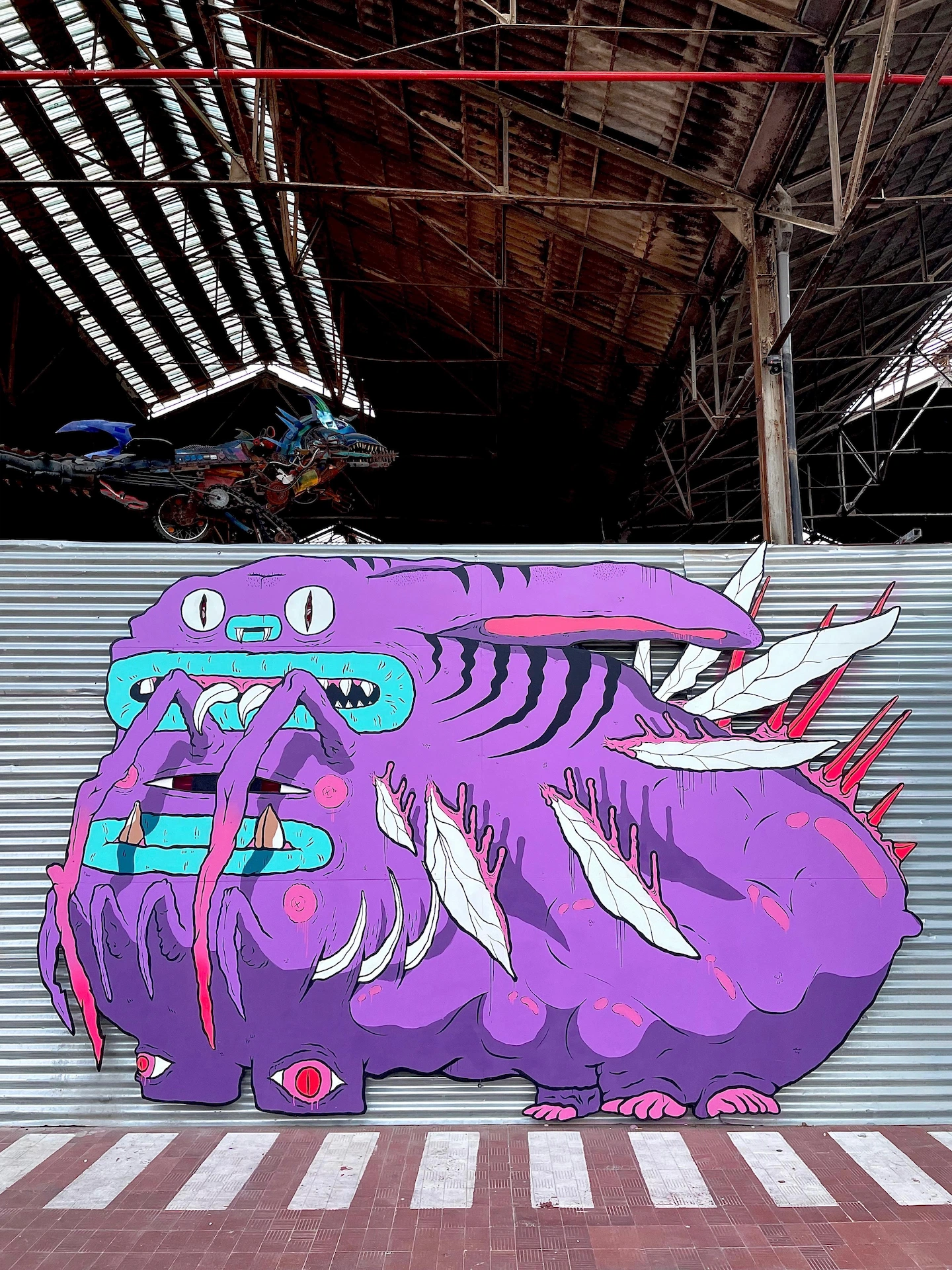 The completed "Bug" mural by Binau for the Walls That Matter project, curated and produced by Because Art Matters gallery in Marvila, Lisbon.
