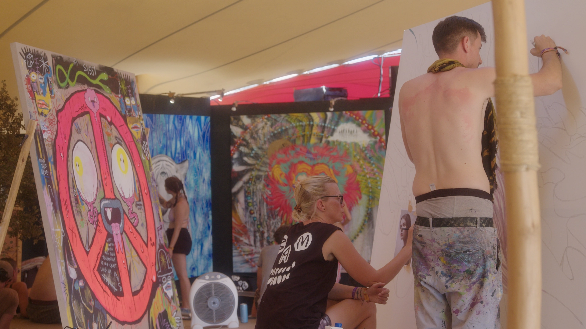 Envisionary art gallery boom festival 2022 live painting curated by because art matters
