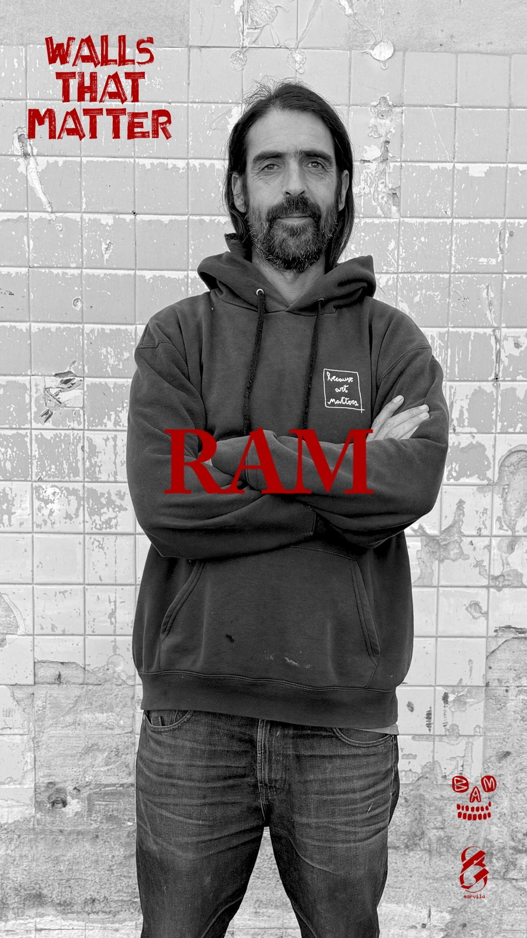 Portrait of the artist RAM for the Walls That Matter project in Marvila, Lisbon.