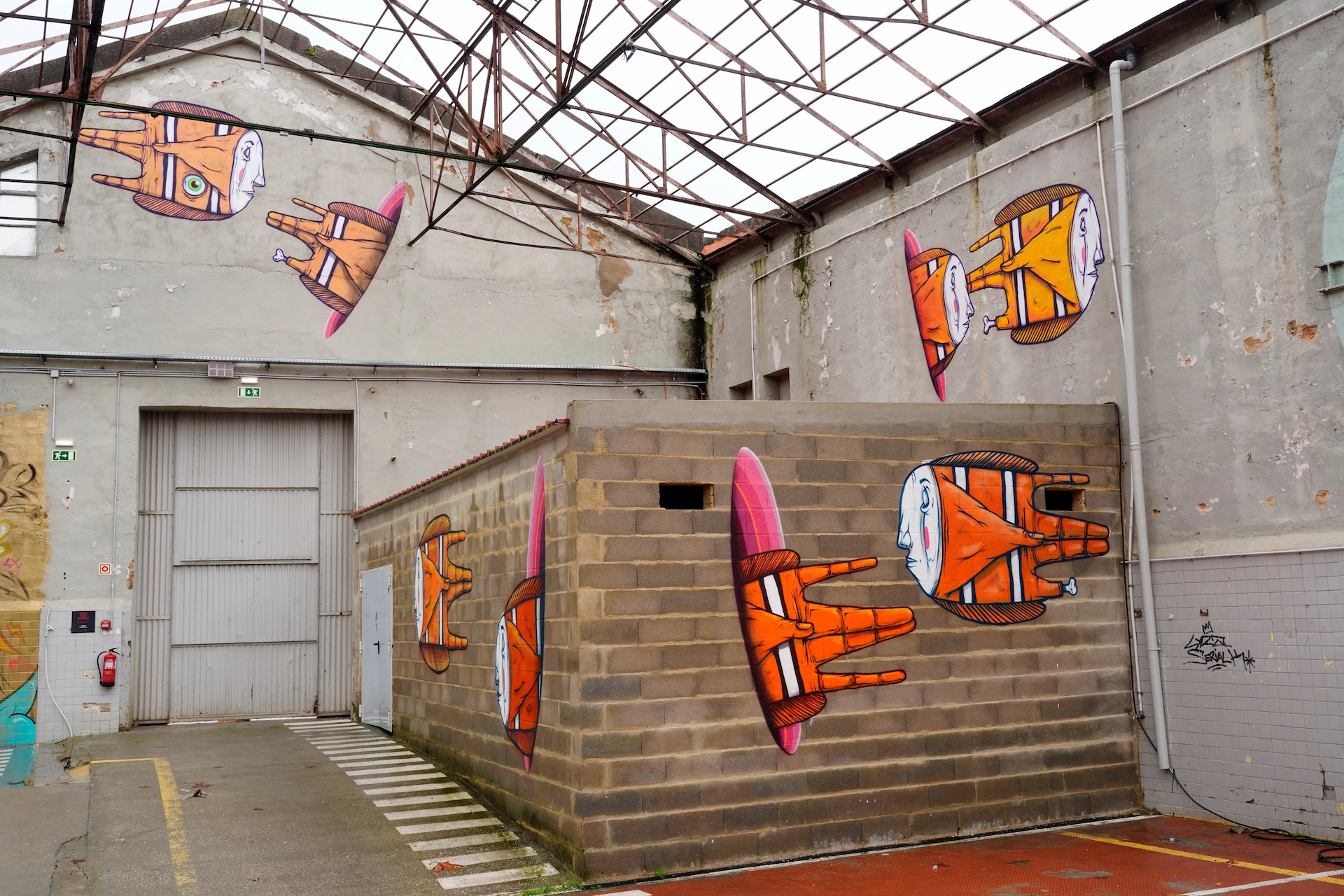 "The Turist Vortex" Street art mural by Gonçalo MAR for the Walls That Matter project, curated and produced by Because Art Matters gallery in Marvila, Lisbon.