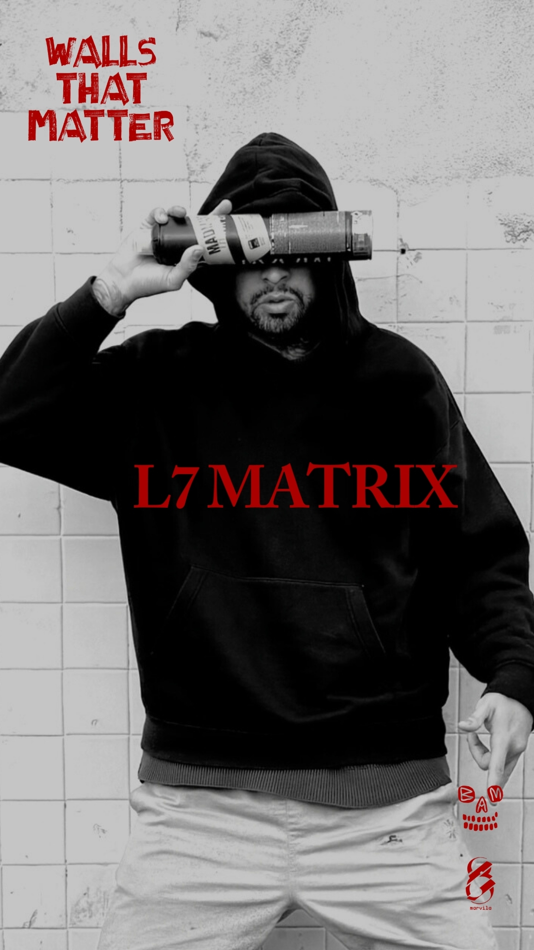 Portrait of the artist L7 Matrix for the Walls That Matter project in Marvila, Lisbon.