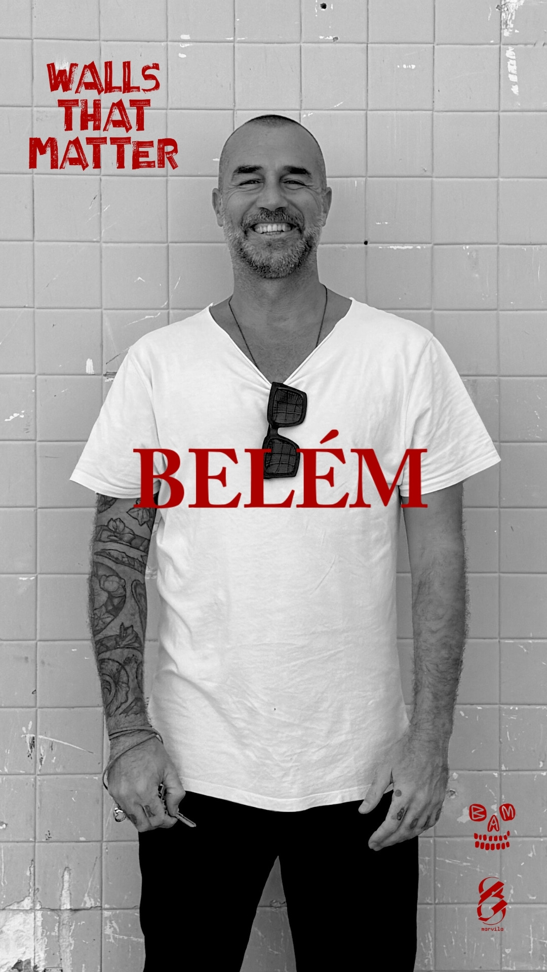 Portrait of the artist Mário Belém for the Walls That Matter project in Marvila, Lisbon.