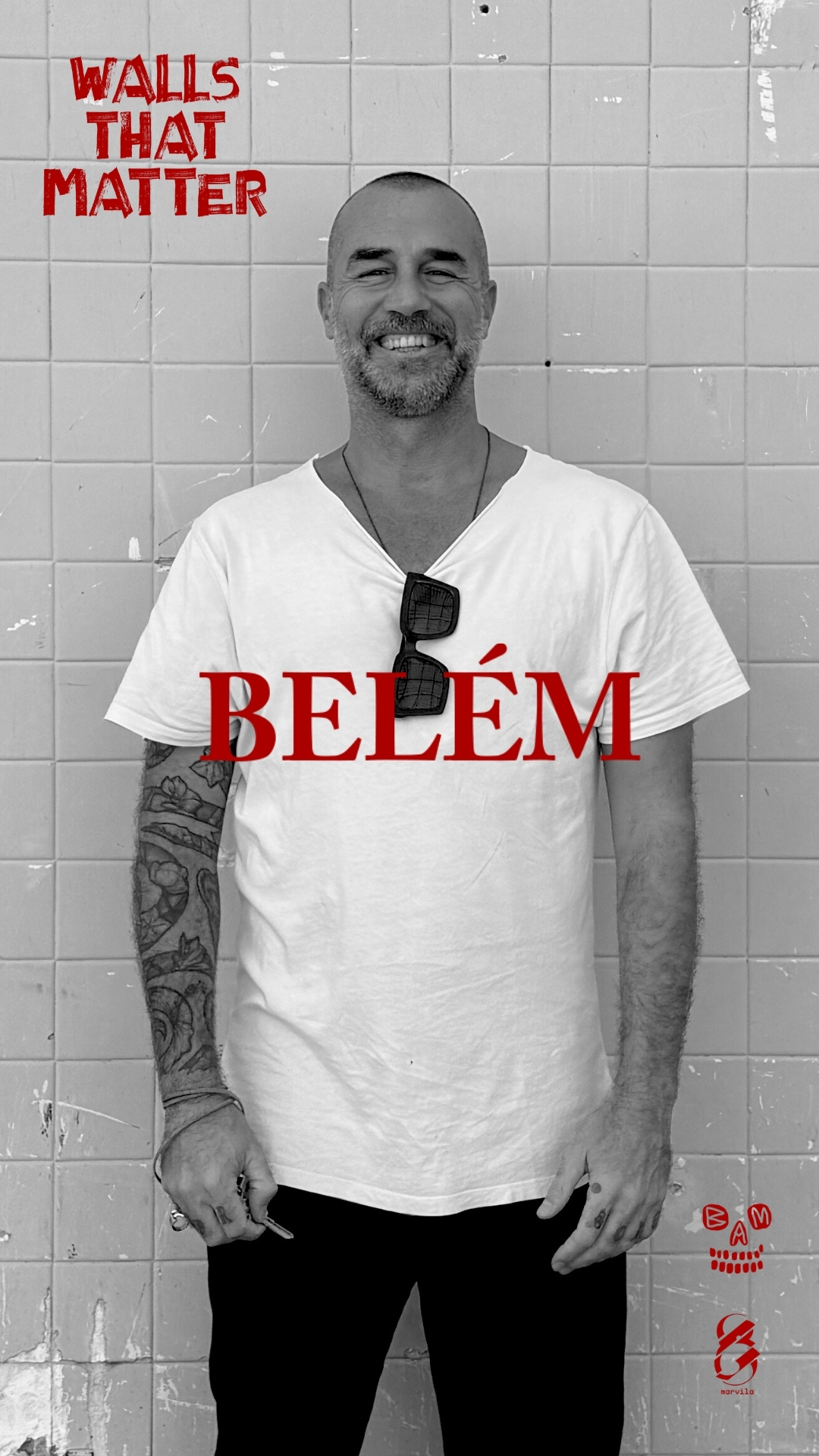 Portrait of the artist Mário Belém for the Walls That Matter project in Marvila, Lisbon.