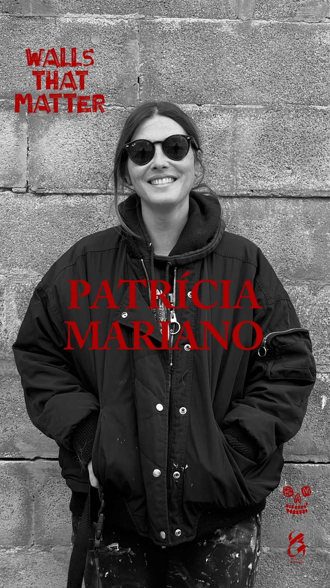 Portrait of the artist Patrícia Mariano for the Walls That Matter project in Marvila, Lisbon.