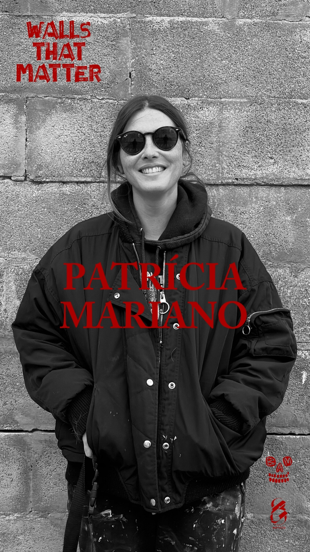 Portrait of the artist Patrícia Mariano for the Walls That Matter project in Marvila, Lisbon.